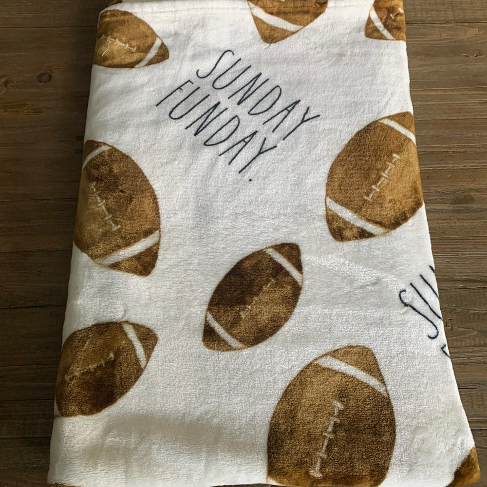Rae Dunn Sunday Funday Football Blanket